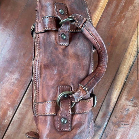 Frye Cameron Satchel GUC redwood dark brown medium 12x10 inches Dark Academia - Picture 3 of 15